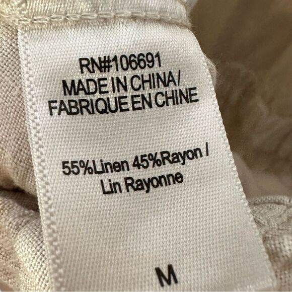 Young Fabulous and Broke Cuba Linen Blend Jumpsuit  in Tan |Size M - Picture 10 of 10